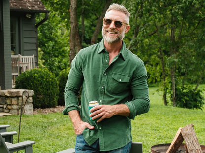 Corduroy Pearl Snap - Emerald Isle