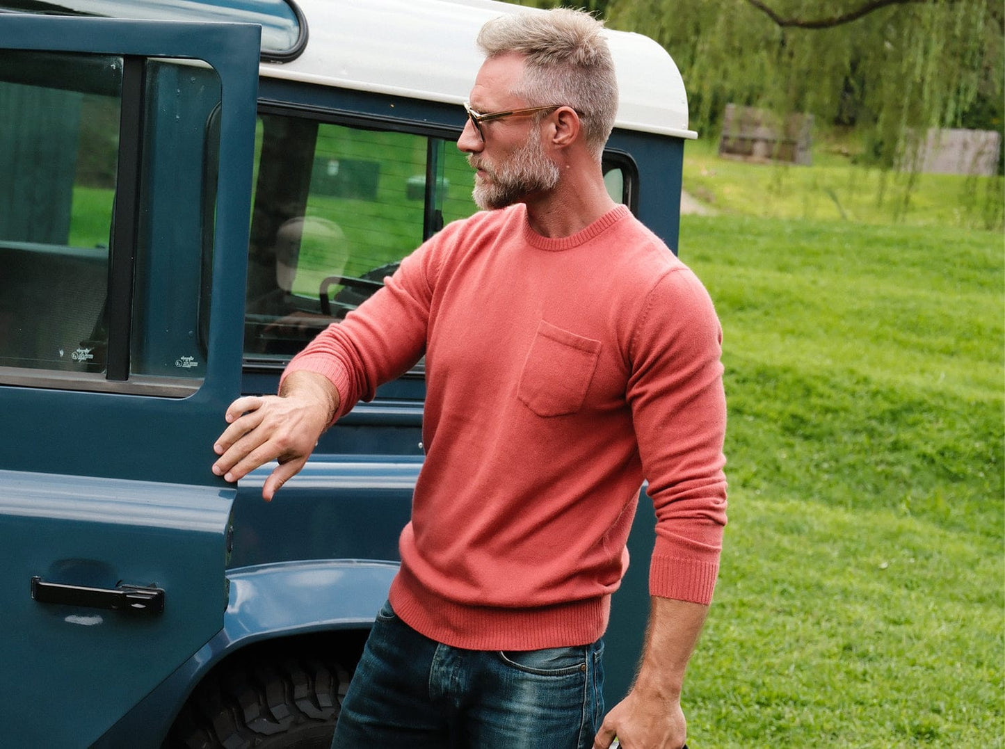 Legacy Cashmere Pocket Crew - Brick Road