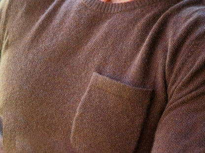 Legacy Cashmere Pocket Crew - Espresso