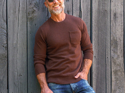 Legacy Cashmere Pocket Crew - Espresso