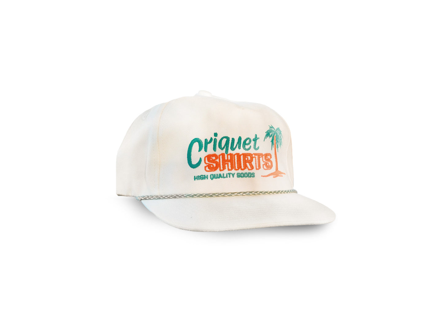 Throwback Hat - Criquet Palms - White Twill