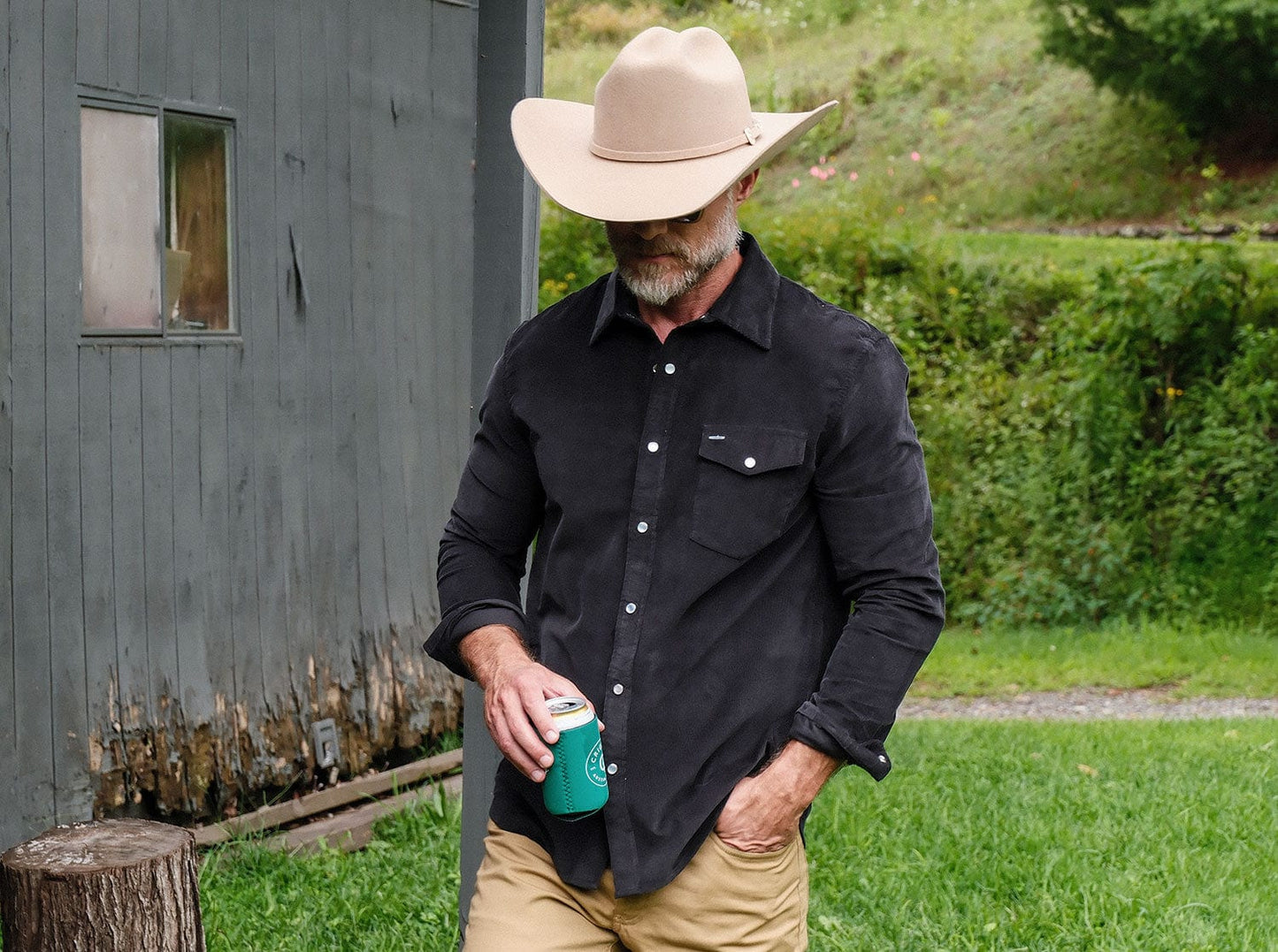 Corduroy Pearl Snap - Midnight Oil