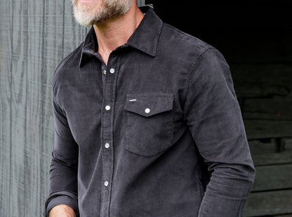 Corduroy Pearl Snap - Midnight Oil