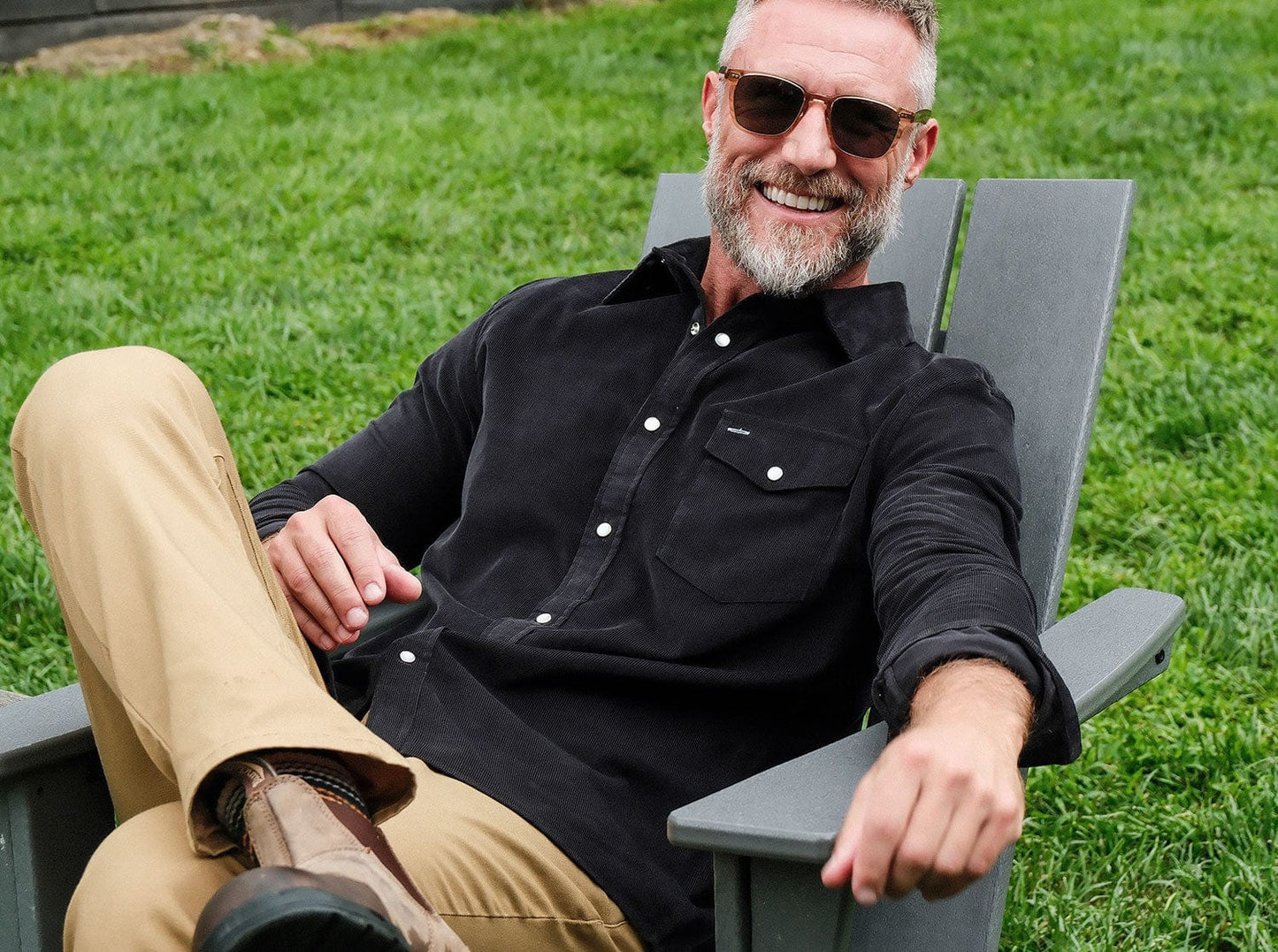 Corduroy Pearl Snap - Midnight Oil