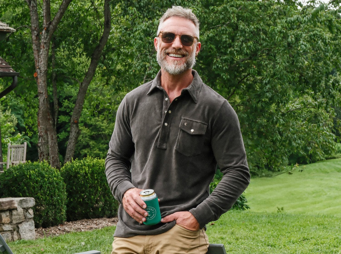 Velour Long Sleeve Players Shirt - Coal