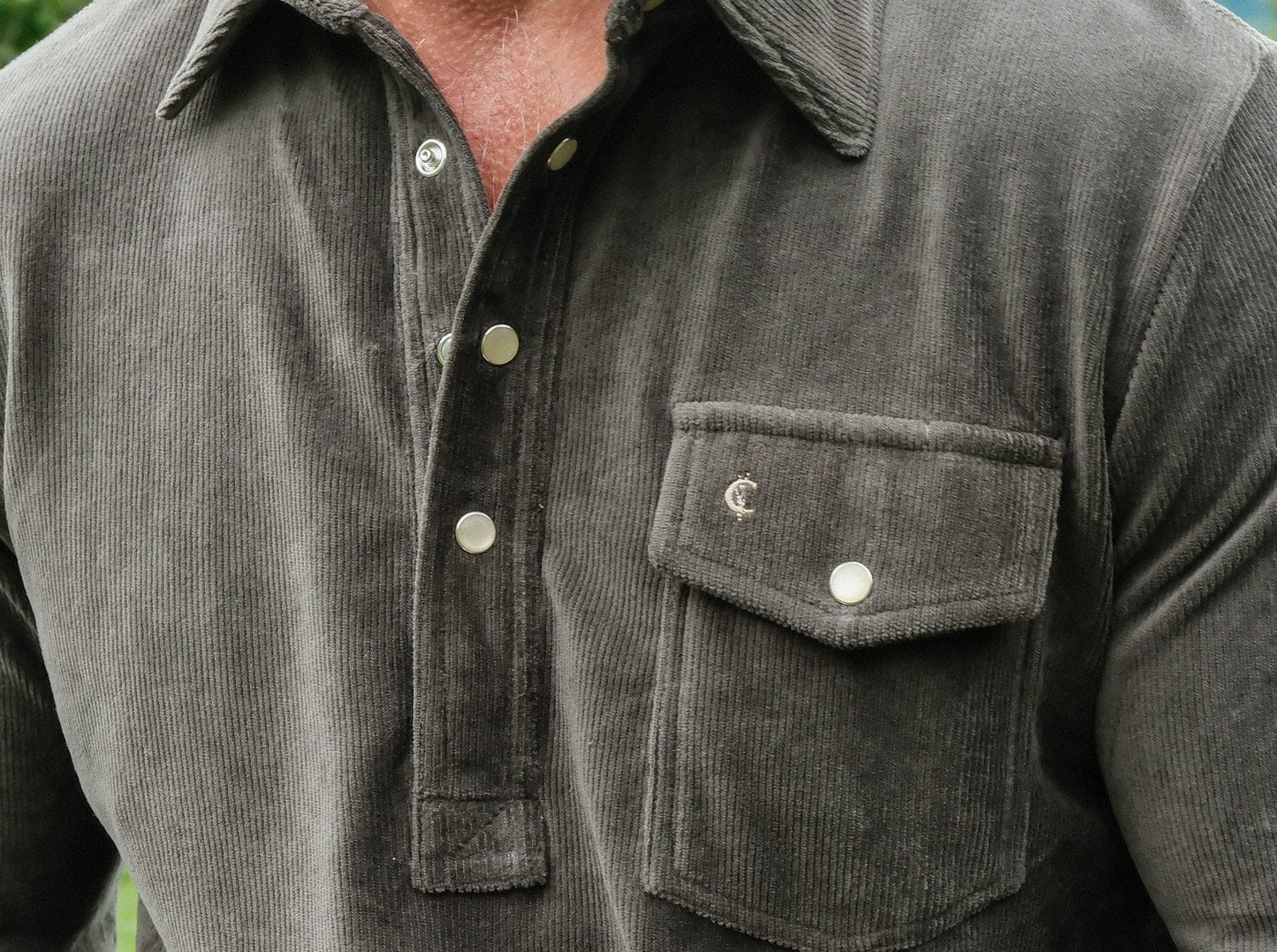 Velour Long Sleeve Players Shirt - Coal