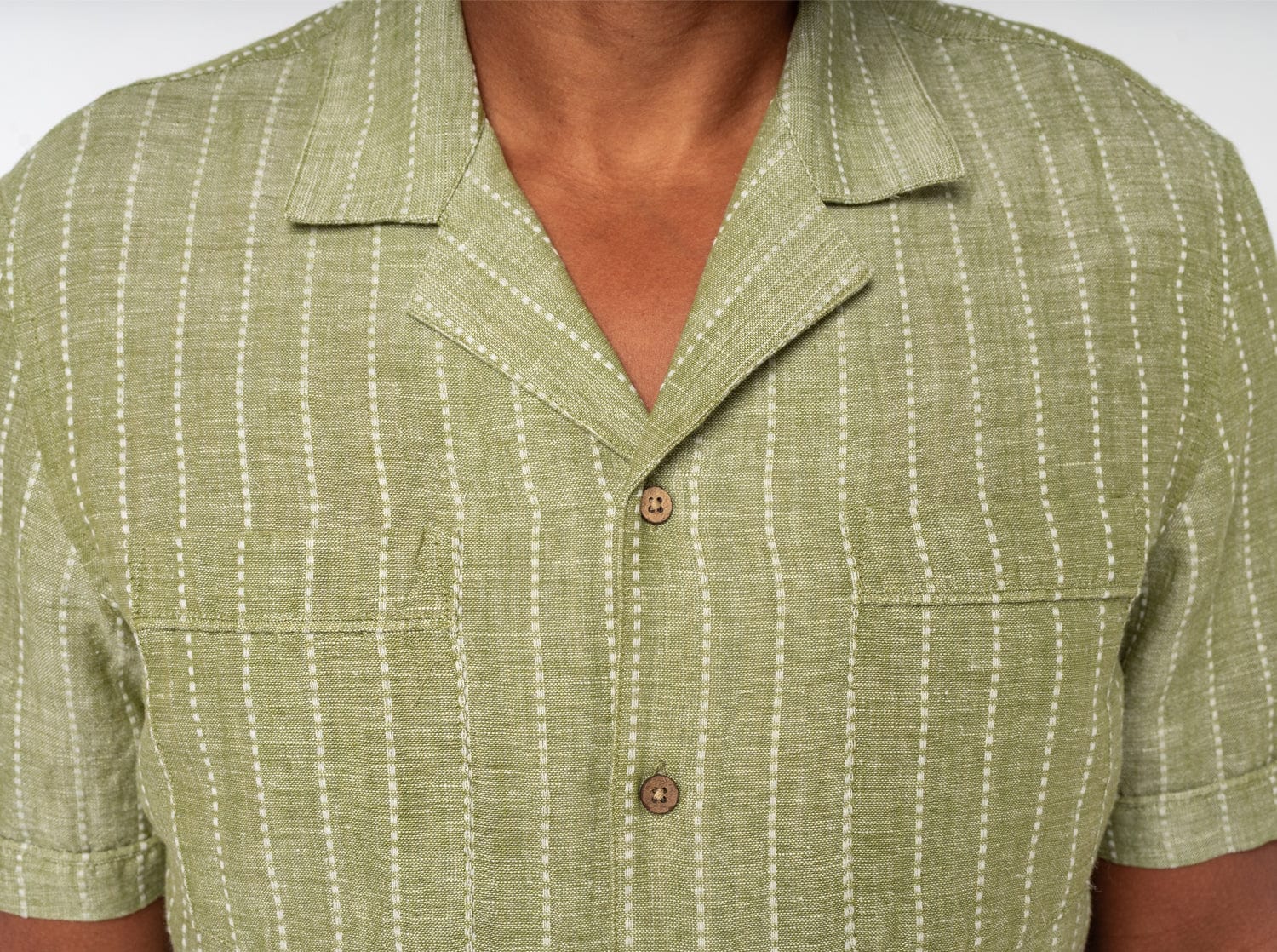 The Desi Shirt - Chambray Dobby - Olive