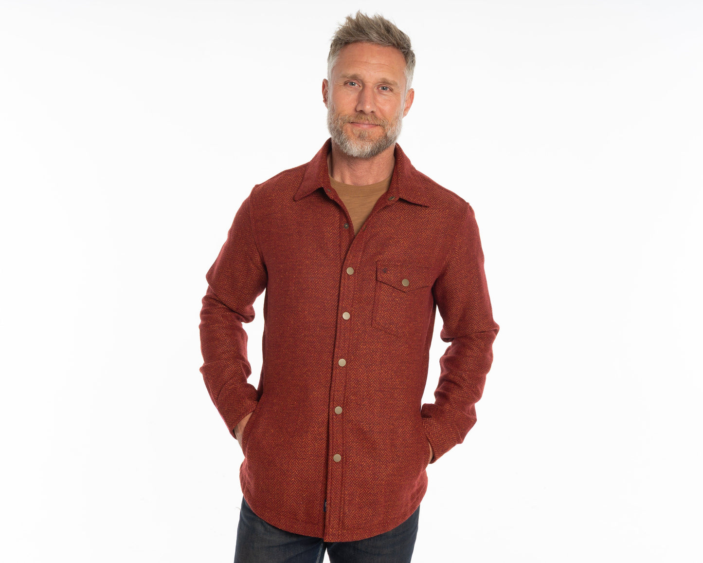 Herringbone Shacket - Ember