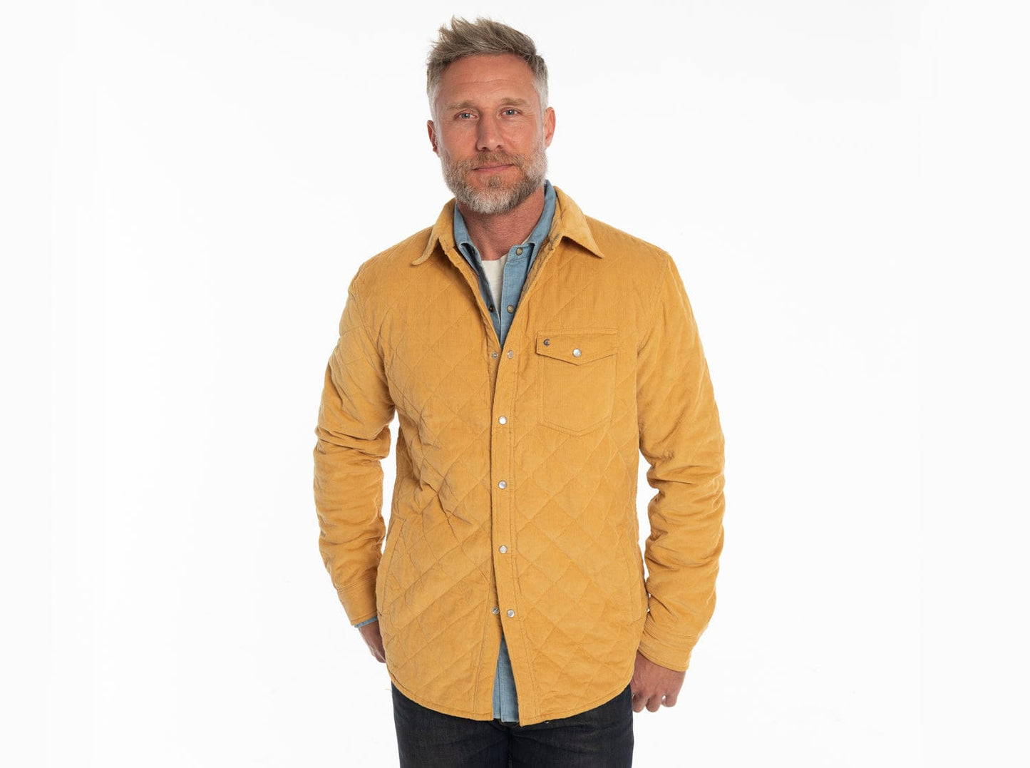 Corduroy Quilted Shacket - Camel