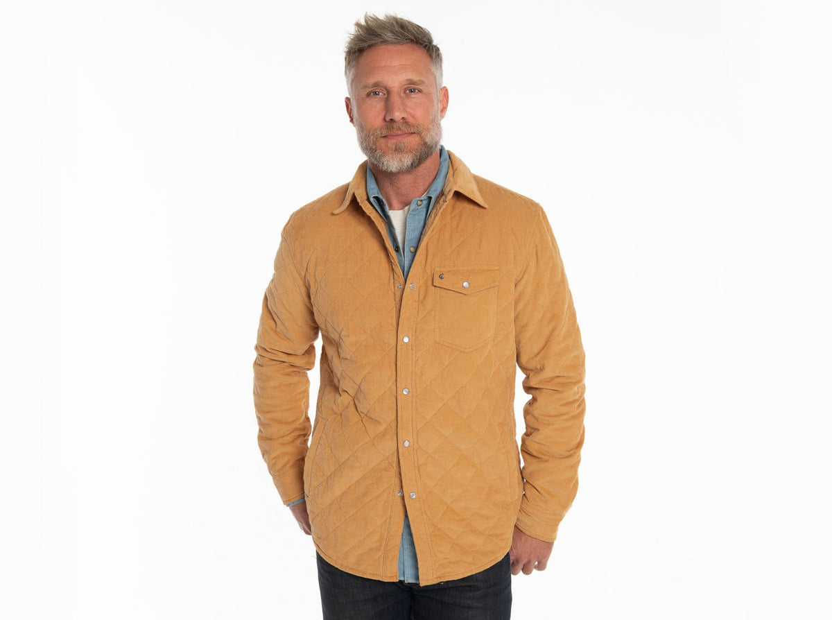 Corduroy Quilted Shacket - Camel