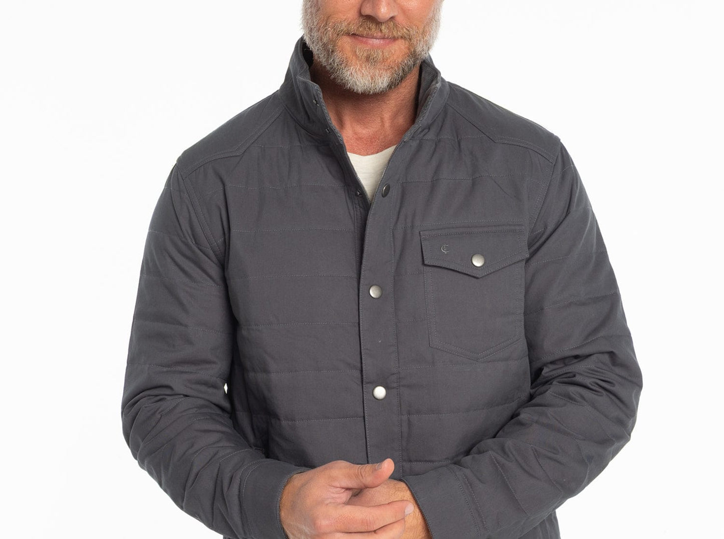 Quilted Waxed Jacket - Slate