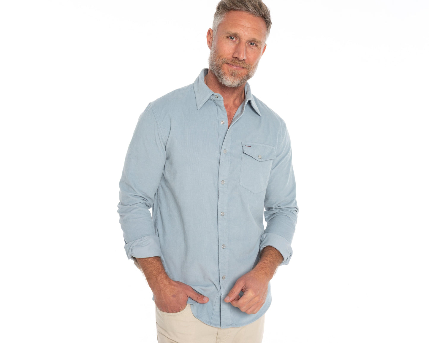 Corduroy Pearl Snap - Diamond Dog