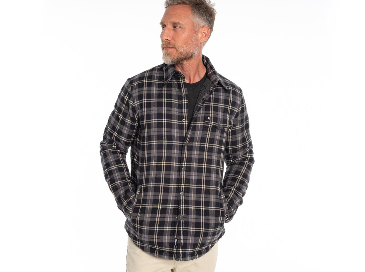 Sherpa Shacket - Black Plaid