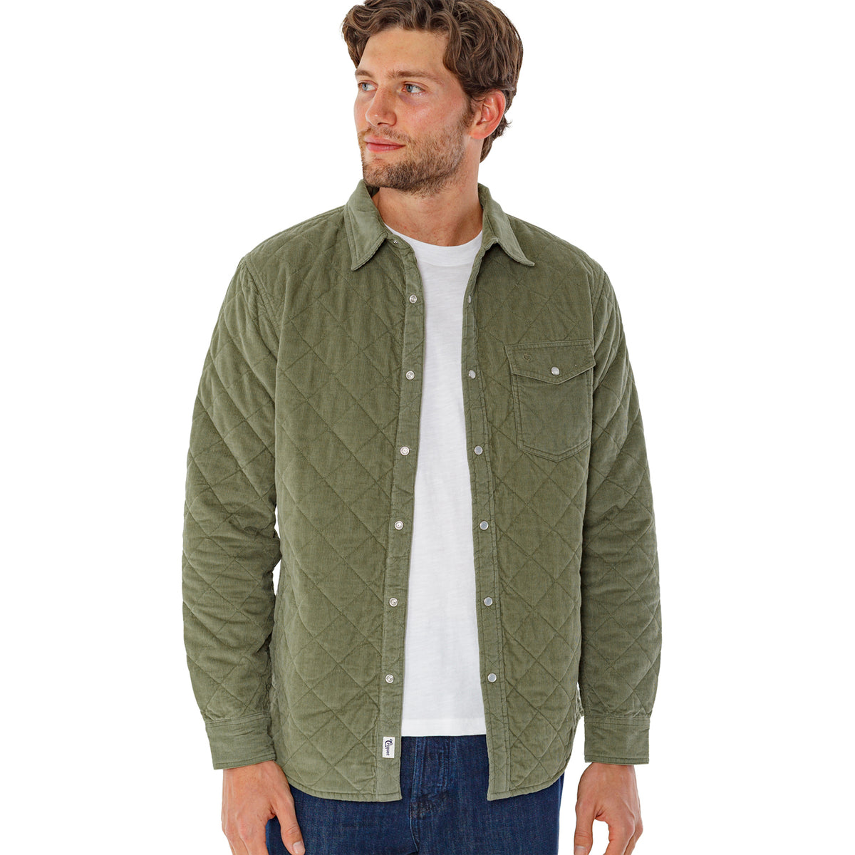Corduroy Quilted Shacket - Willow