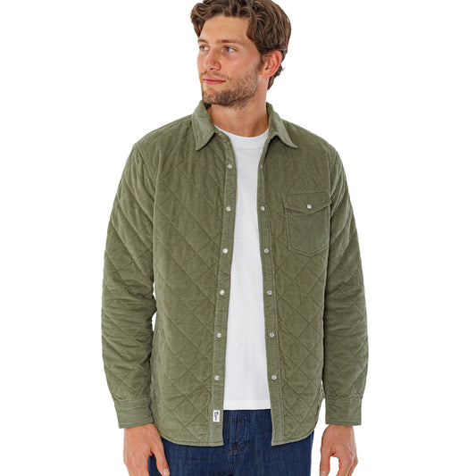 Corduroy Quilted Shacket - Willow