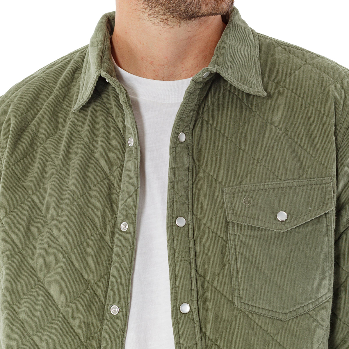 Corduroy Quilted Shacket - Willow