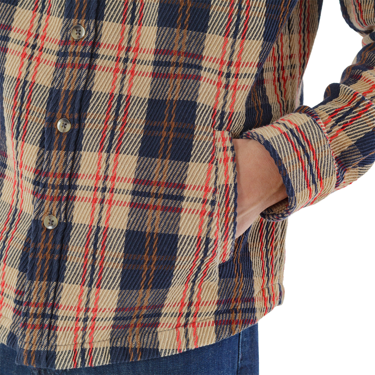 Heavy Twill Shacket - Navy Multi Plaid
