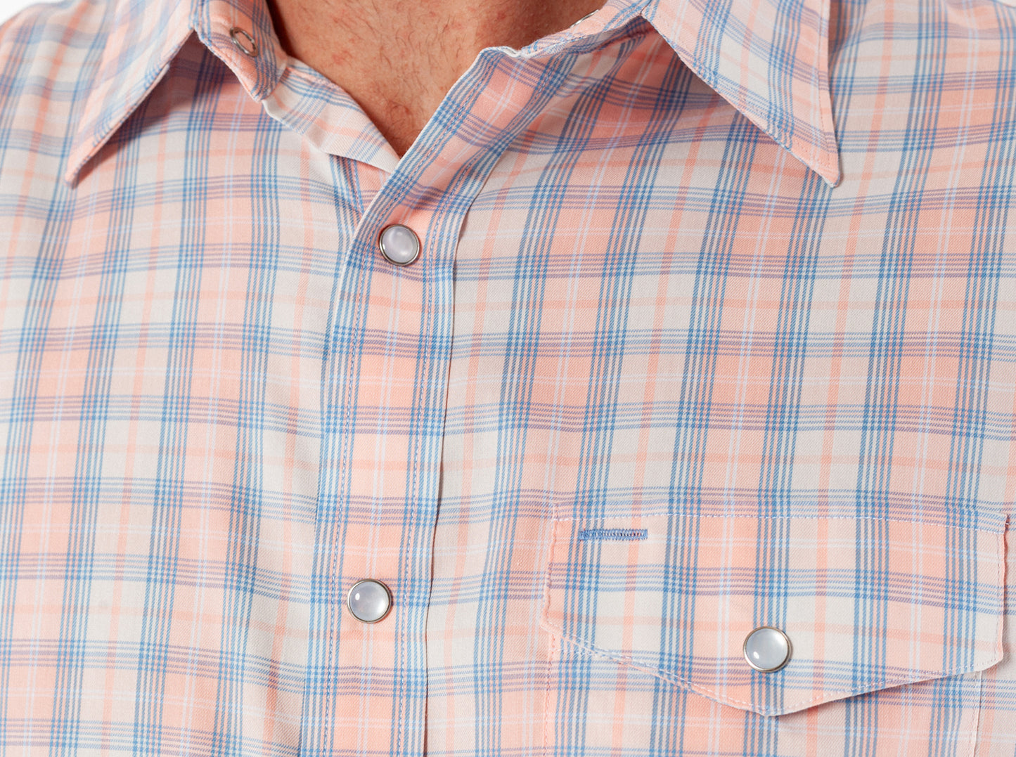 Performance Long Sleeve Pearl Snap - Peachy Plaid