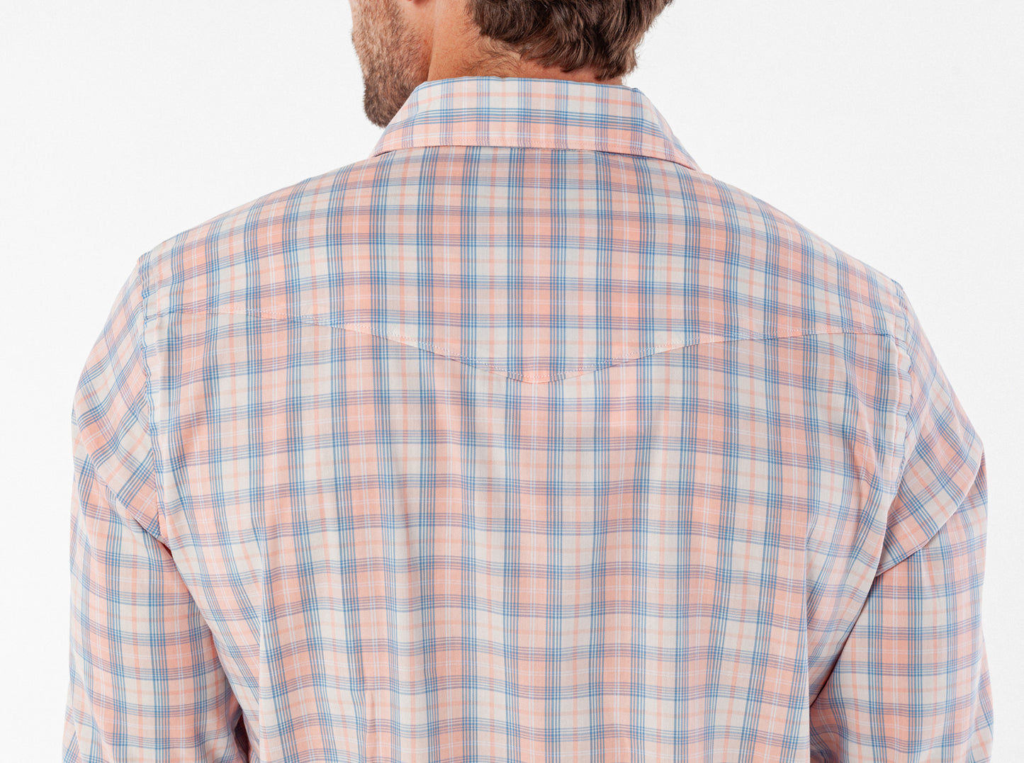 Performance Long Sleeve Pearl Snap - Peachy Plaid