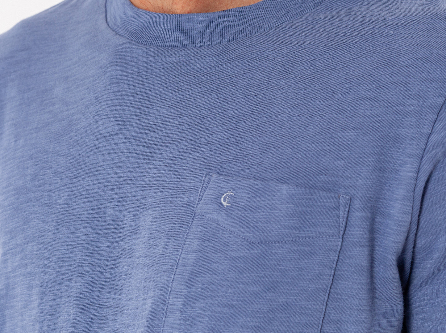 Slub Cotton Short Sleeve T-Shirt - Bluebird