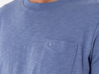 Slub Cotton Short Sleeve T-Shirt - Bluebird
