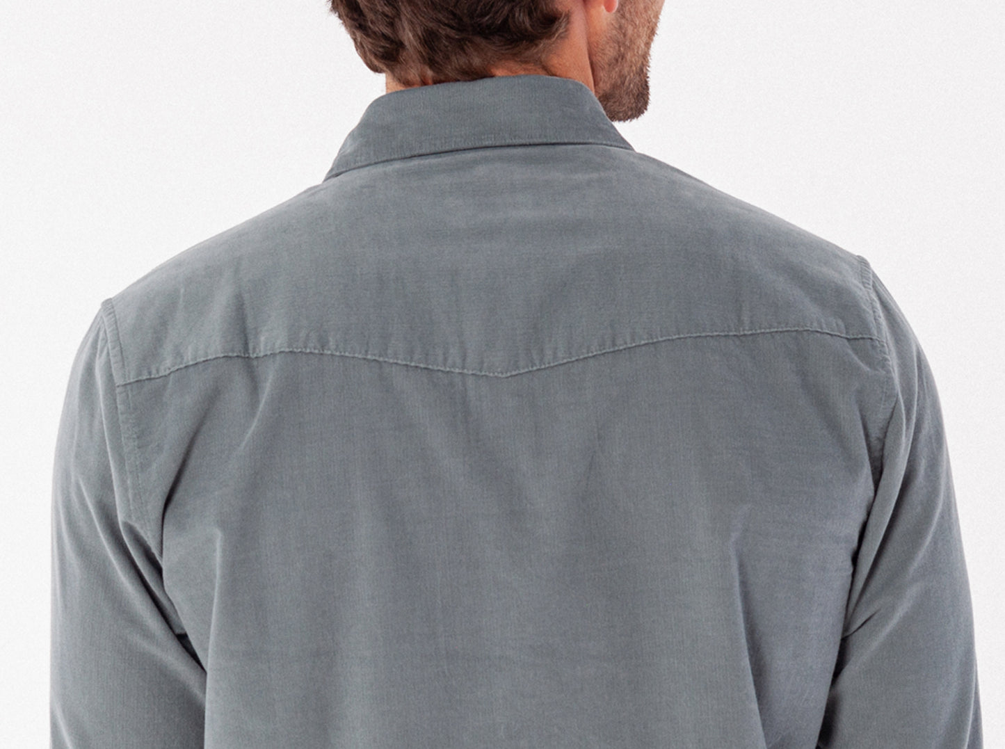 Spring Weight Corduroy Pearl Snap - Stormy Weather