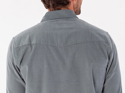 Spring Weight Corduroy Pearl Snap - Stormy Weather