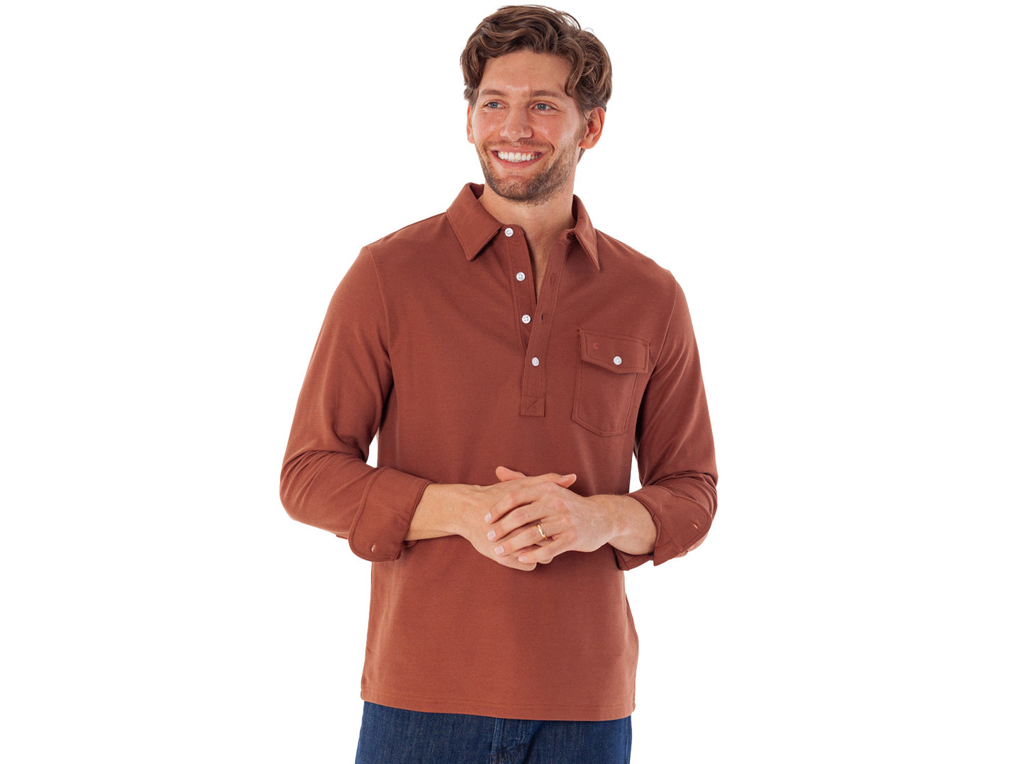 Long Sleeve Players Shirt - Root Beer