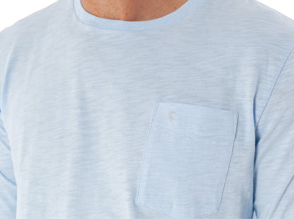 Cotton Slub Long Sleeve T-Shirt - Ice Blue