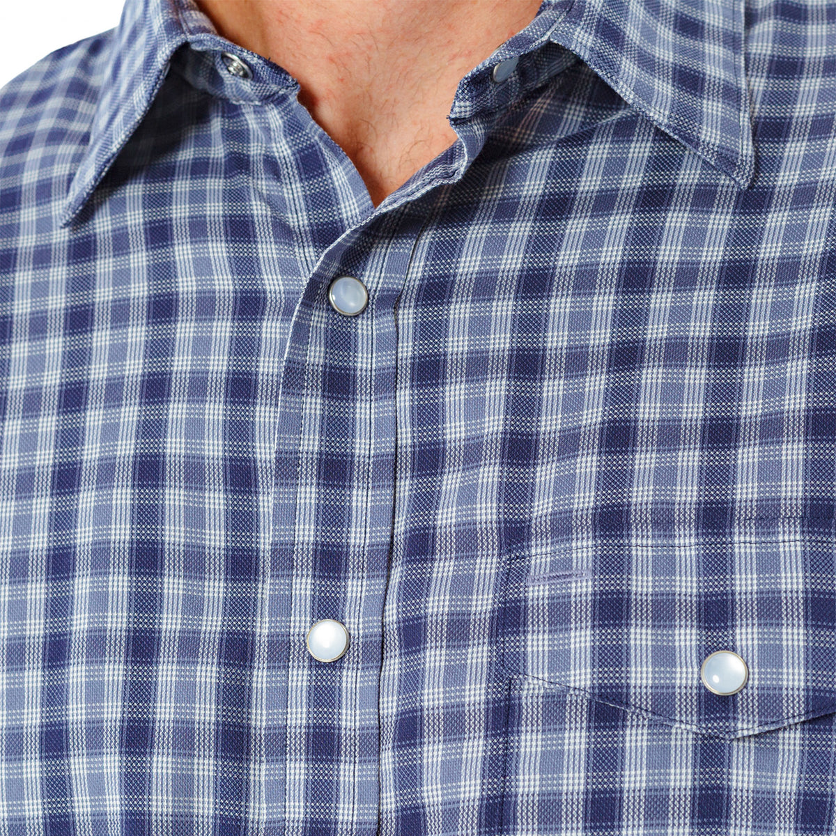 Performance Pearl Snap Button Down - Navy Check