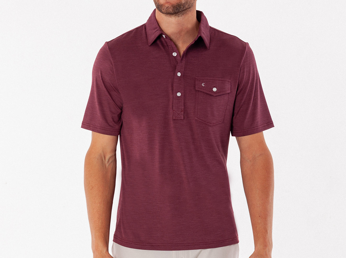 Performance Sport Heather Players Shirt - Maroon