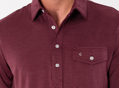 Performance Sport Heather Players Shirt - Maroon