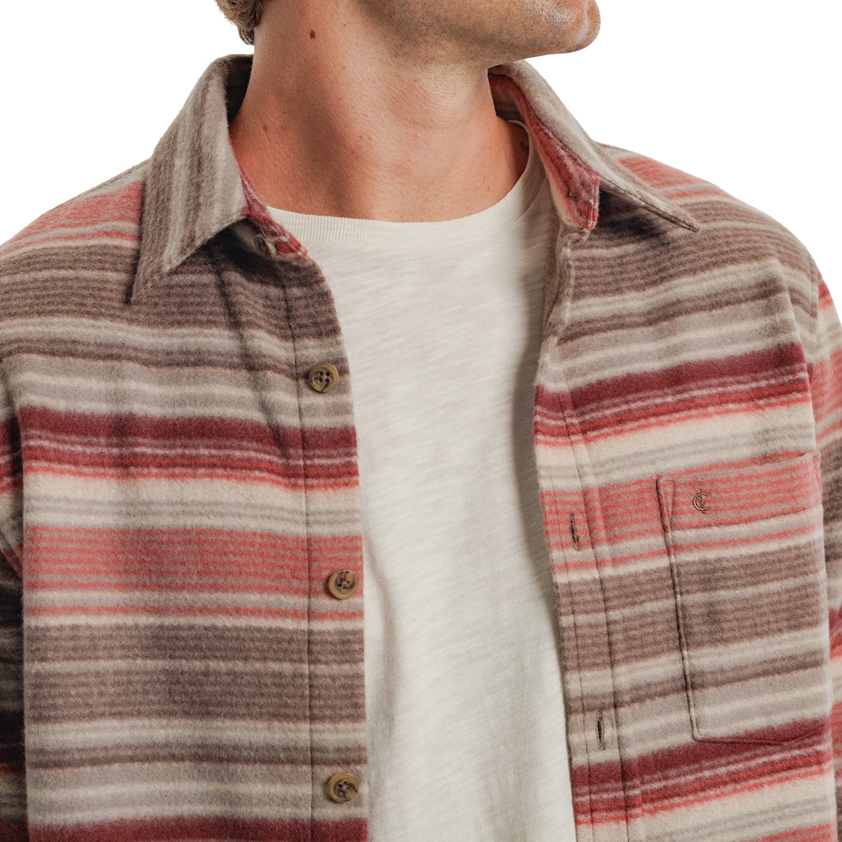 Chill-Knit Fleece Shacket - Horizon Stripe Cedar