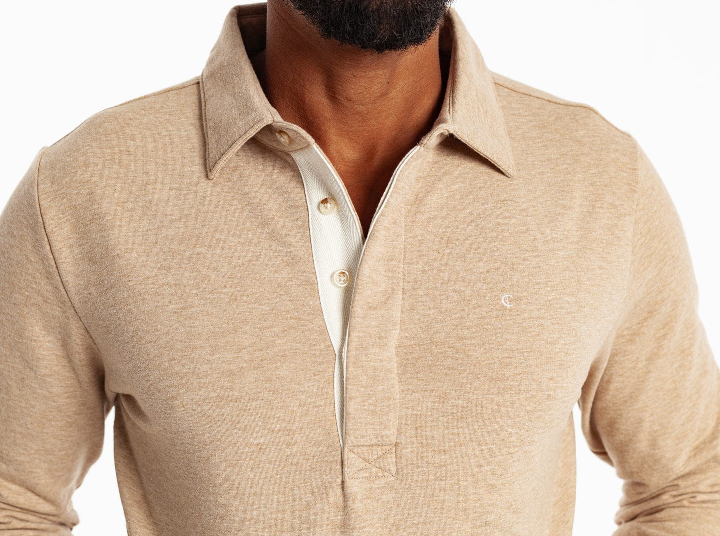 Collared Sweatshirt - Heather Camel