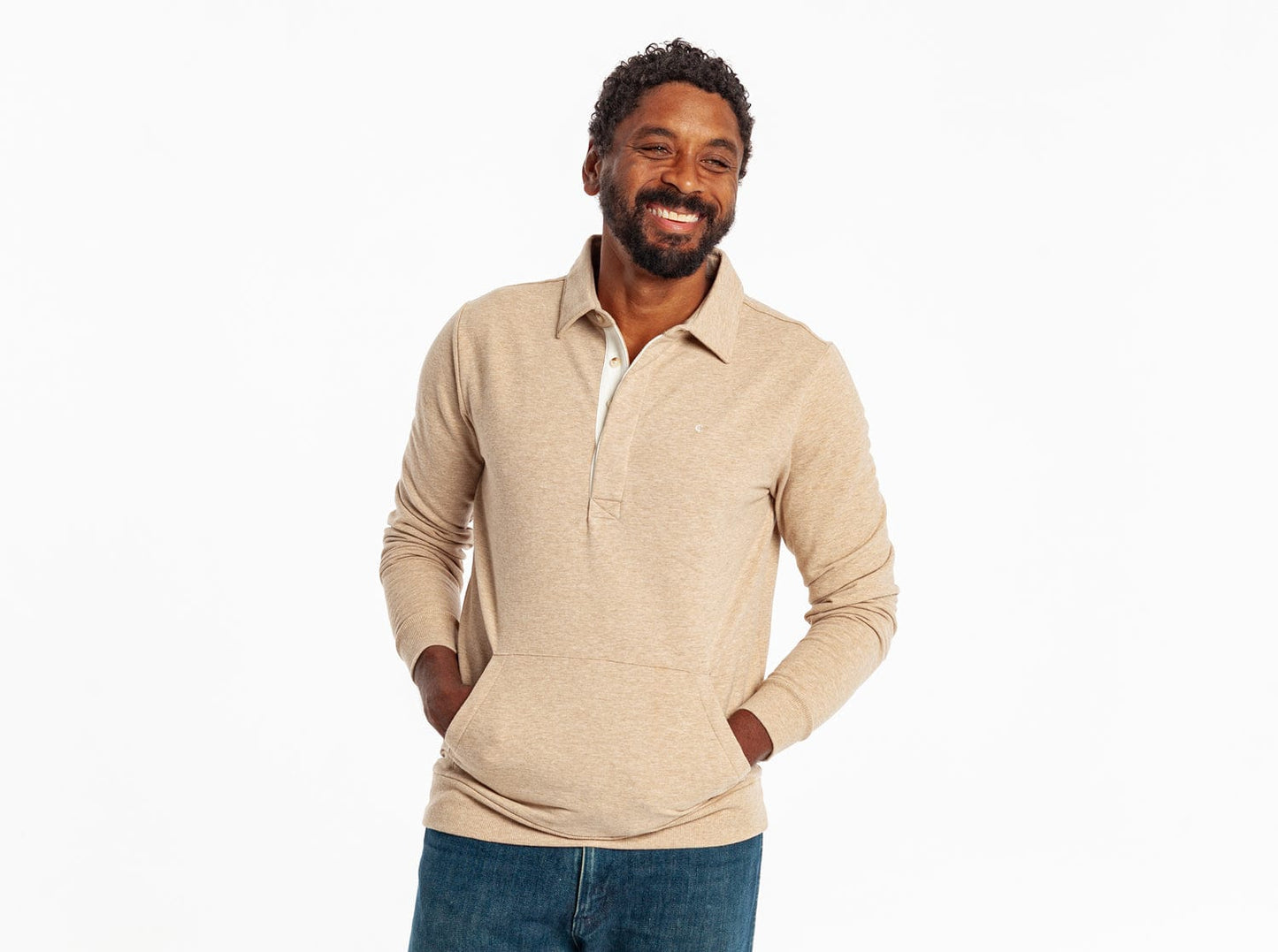 Collared Sweatshirt - Heather Camel