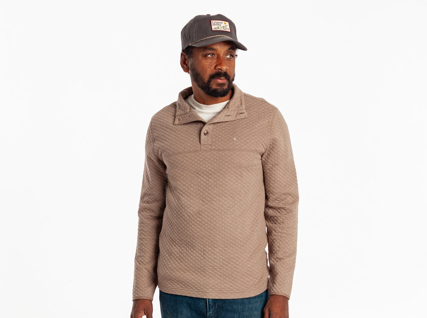 Quilted Pullover - Heather Sand