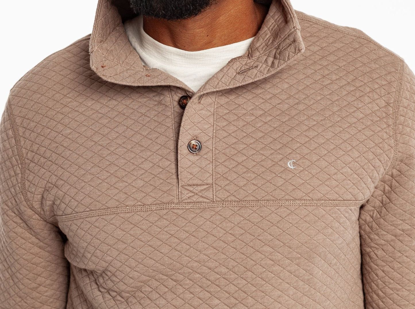 Quilted Pullover - Heather Sand