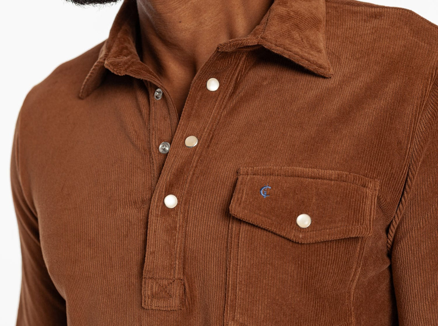 Velour Long Sleeve Players Shirt - Toffee