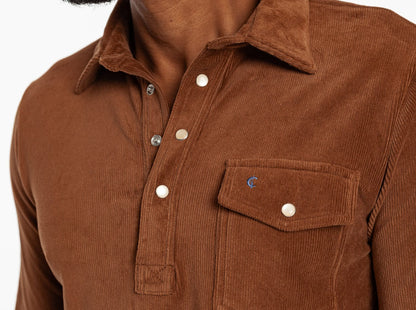 Velour Long Sleeve Players Shirt - Toffee