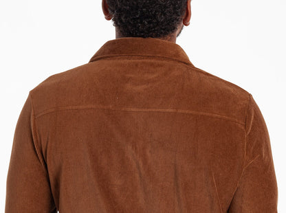 Velour Long Sleeve Players Shirt - Toffee