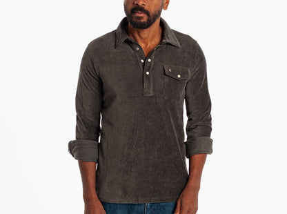 Velour Long Sleeve Players Shirt - Coal