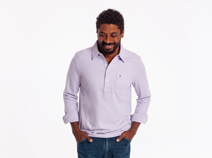 Slim Fit Long Sleeve Players Shirt - Morning Glory