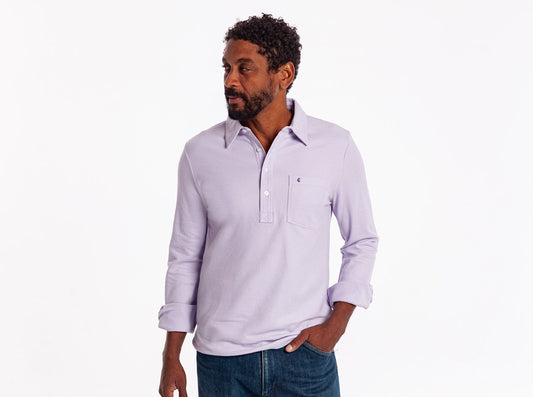 Slim Fit Long Sleeve Players Shirt - Morning Glory