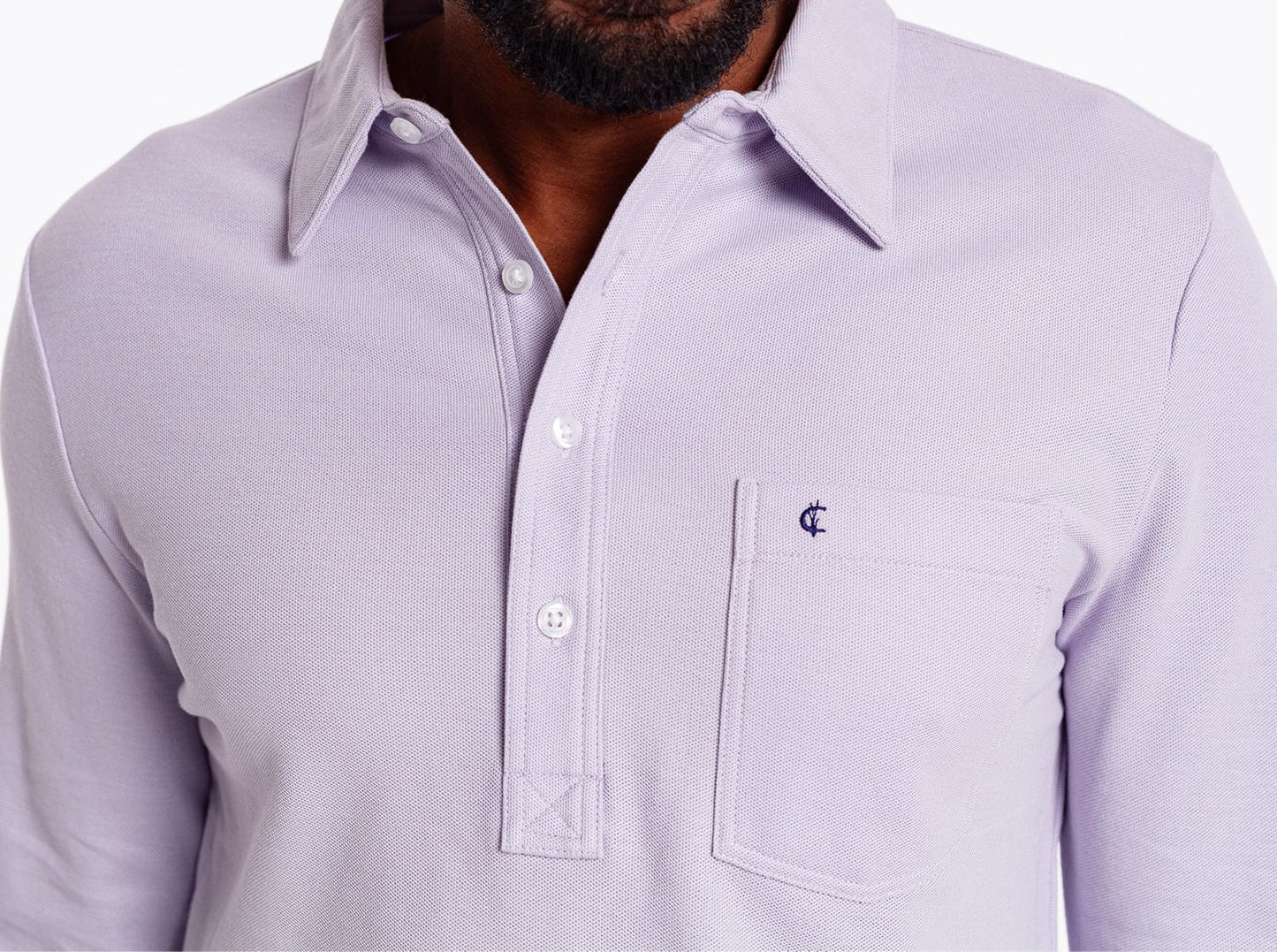 Slim Fit Long Sleeve Players Shirt - Morning Glory