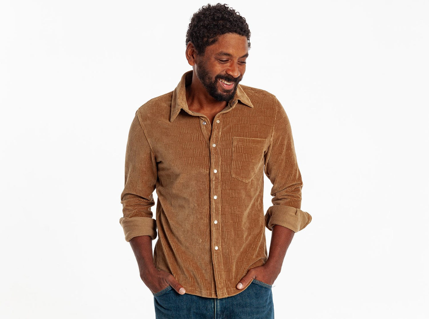 The Velour Pearl Snap - Jacquard - Whiskey