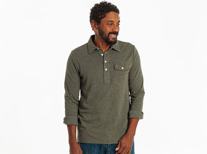 Houndstooth Long Sleeve Players Shirt - Pine