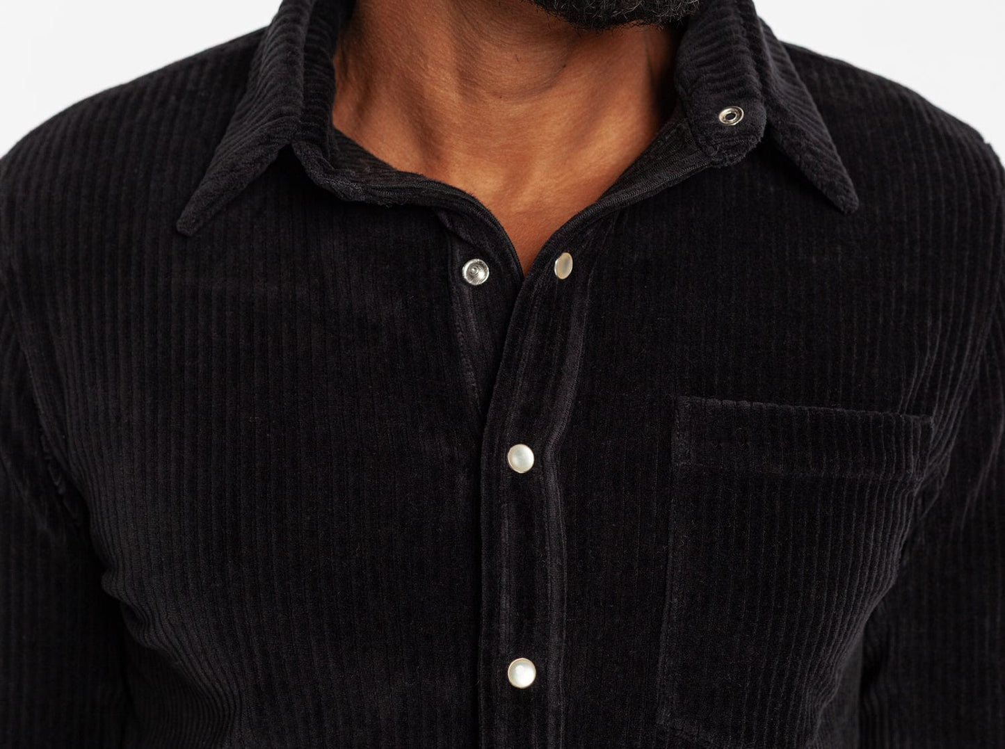 The Velour Pearl Snap - Black Stallion