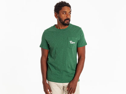 Slub Graphic T-Shirt - Sign - Hunter Green