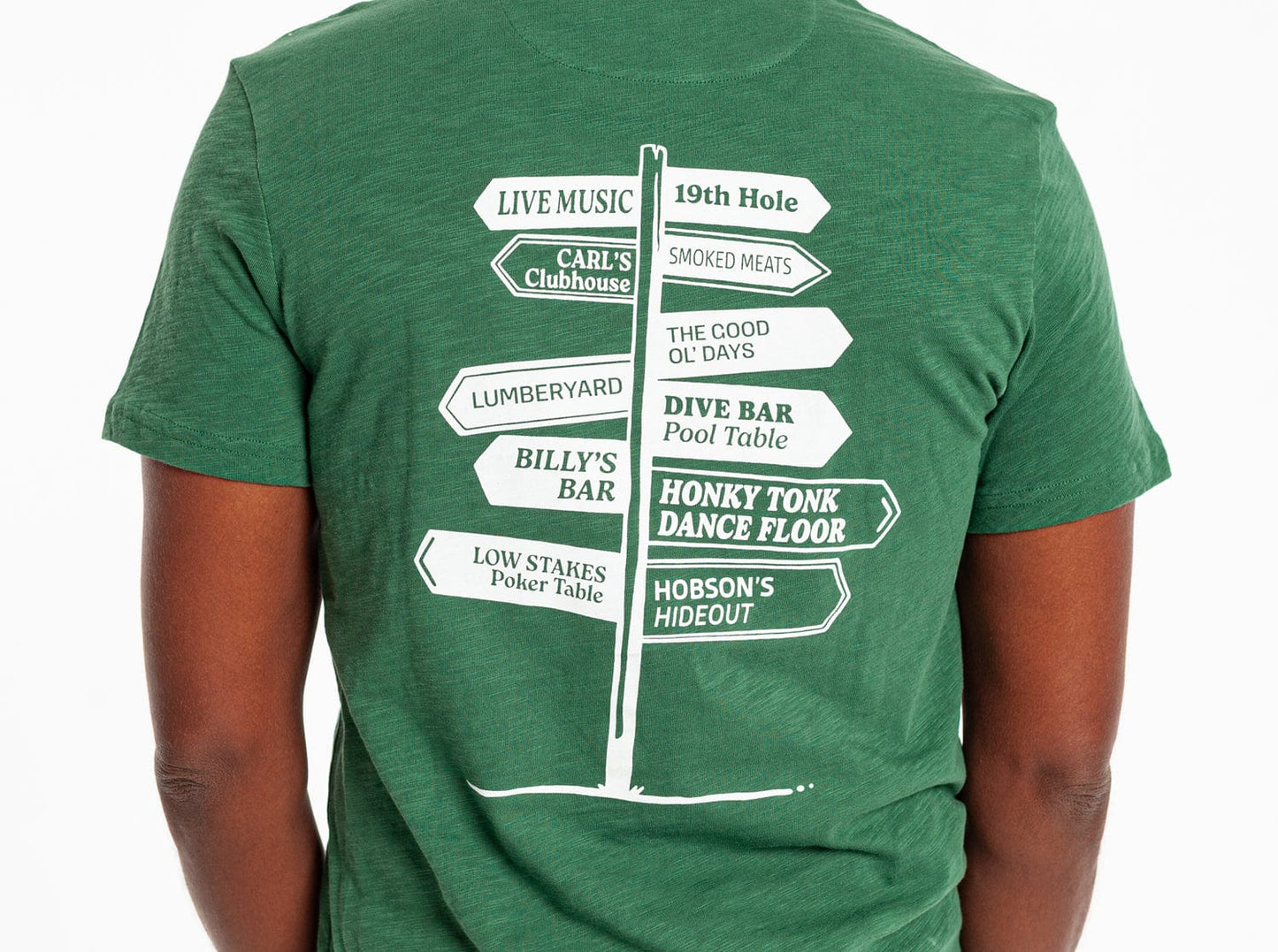 Slub Graphic T-Shirt - Sign - Hunter Green