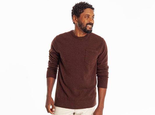 Legacy Cashmere Pocket Crew - Espresso